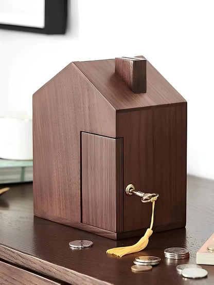 Tirelire maison en bois