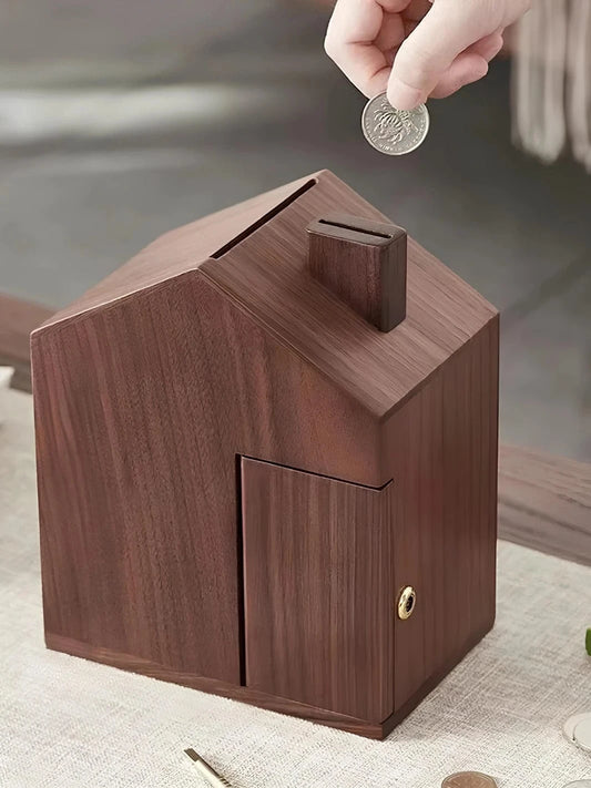 Tirelire maison en bois