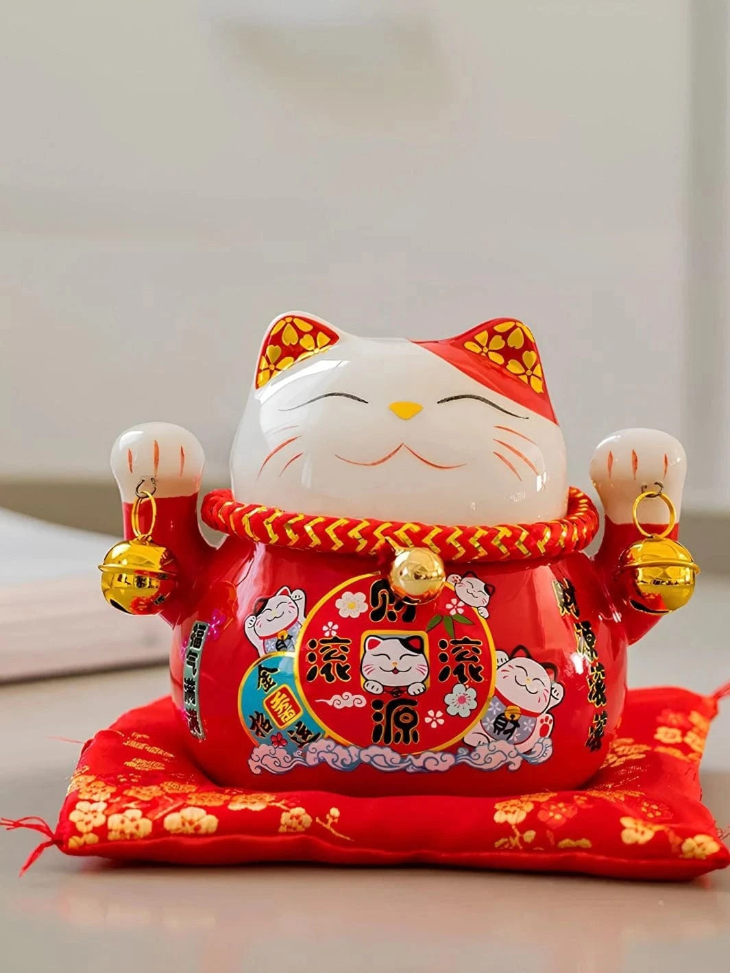 Tirelire Maneki Neko Rouge