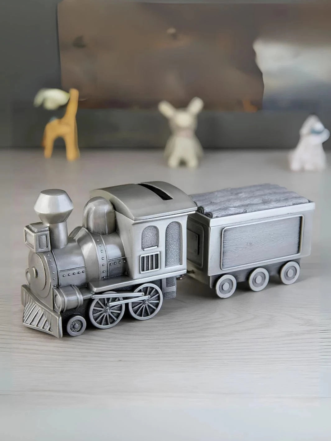 Tirelire métal argenté