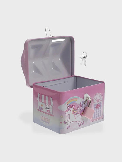 Tirelire métal avec cadenas Rose