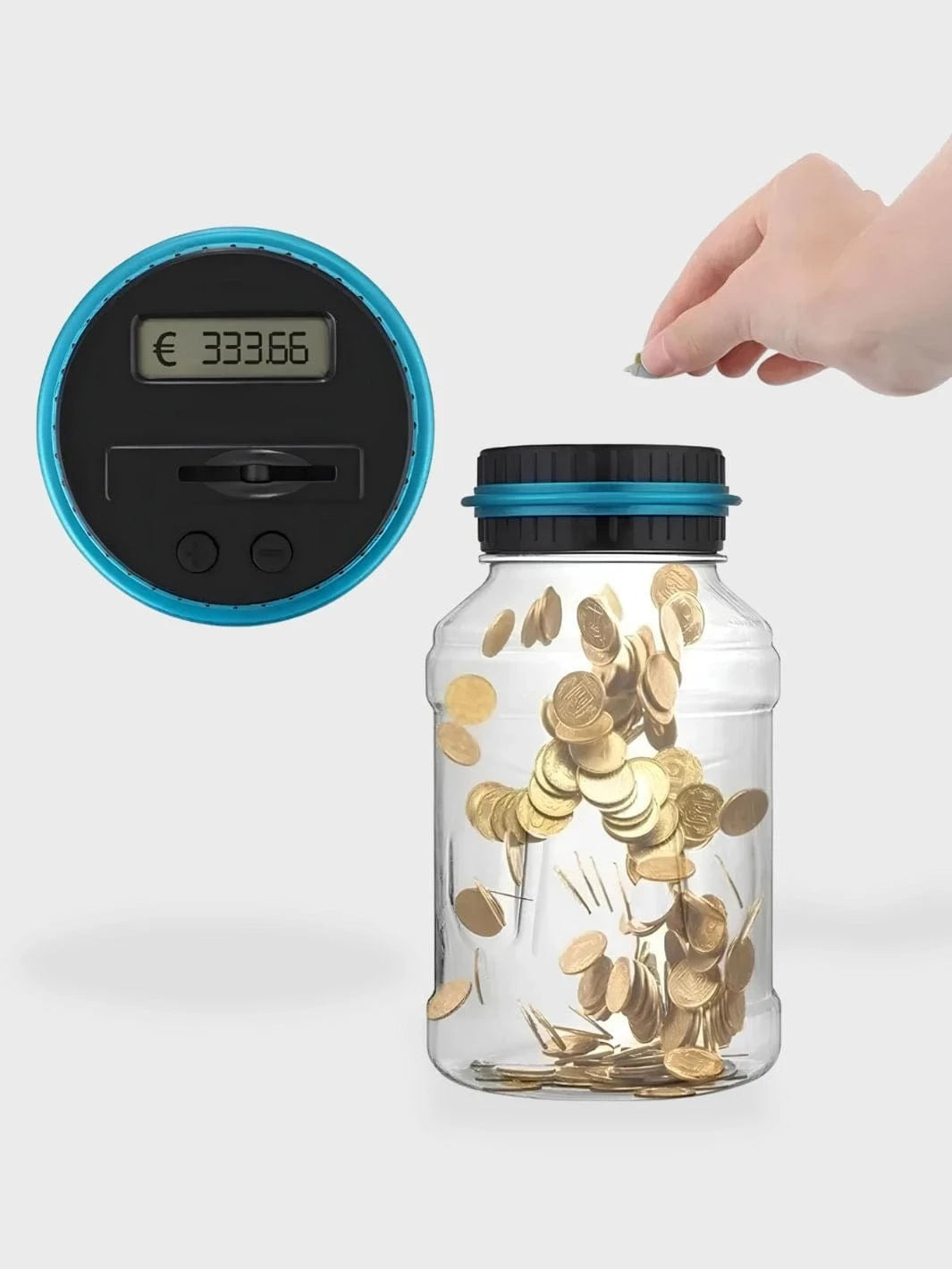Tirelire qui compte l'argent