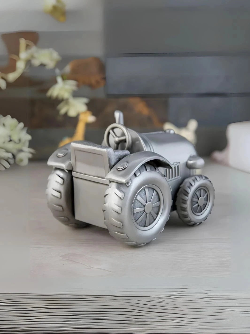 Tirelire tracteur argent