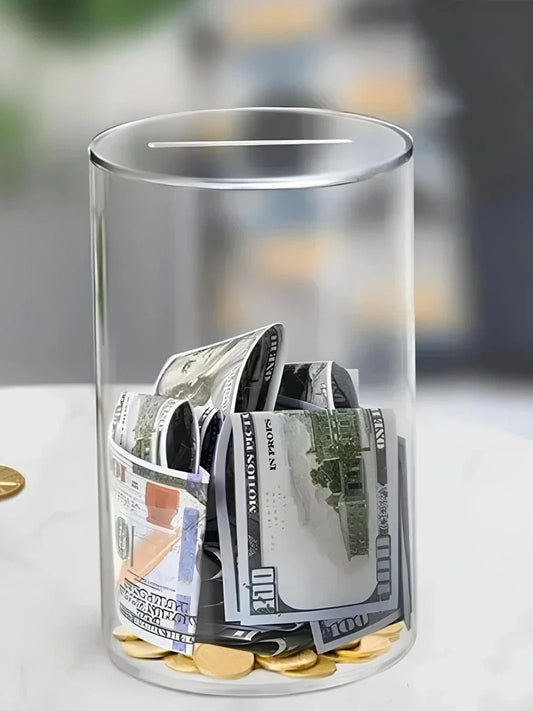 Tirelire transparente sans ouverture