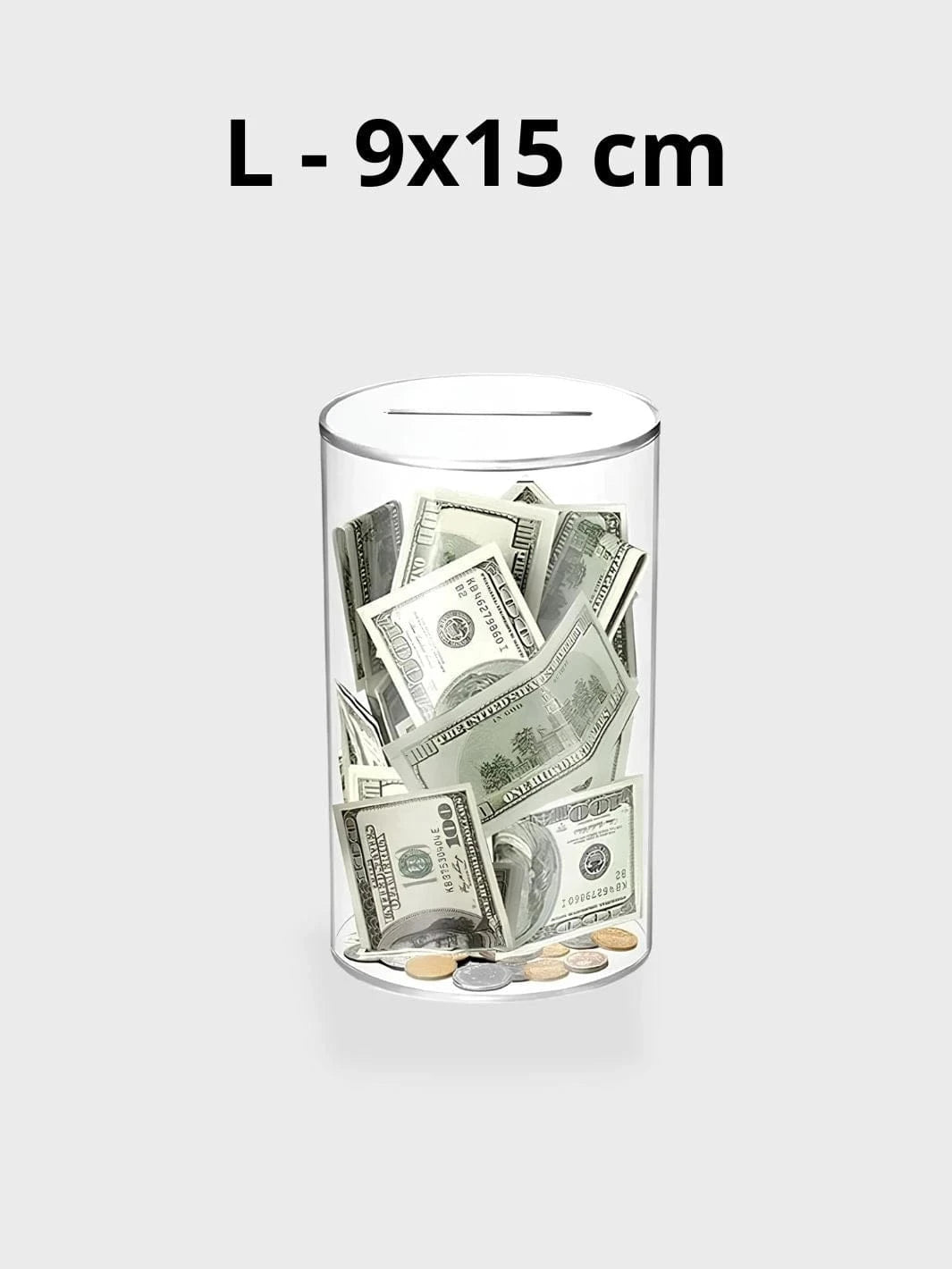 Tirelire transparente sans ouverture L