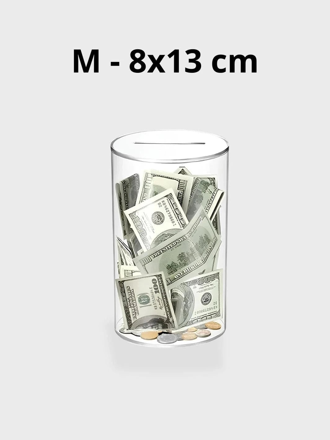 Tirelire transparente sans ouverture M