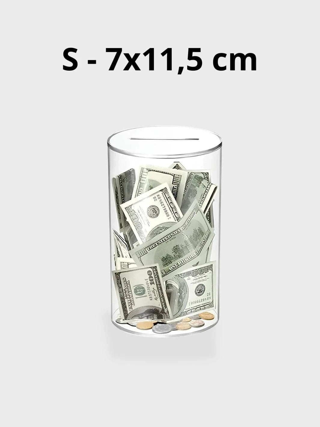 Tirelire transparente sans ouverture S