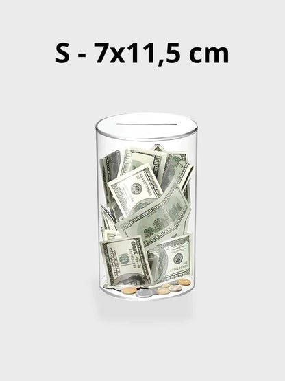 Tirelire transparente sans ouverture S