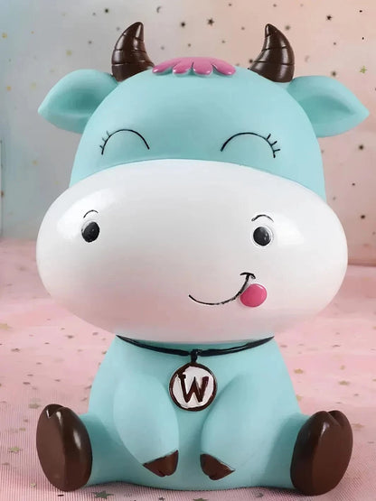 Tirelire vache bleu Fermés / 17 × 13 × 10 cm