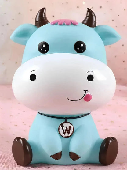 Tirelire vache bleu Ouverts / 17 × 13 × 10 cm