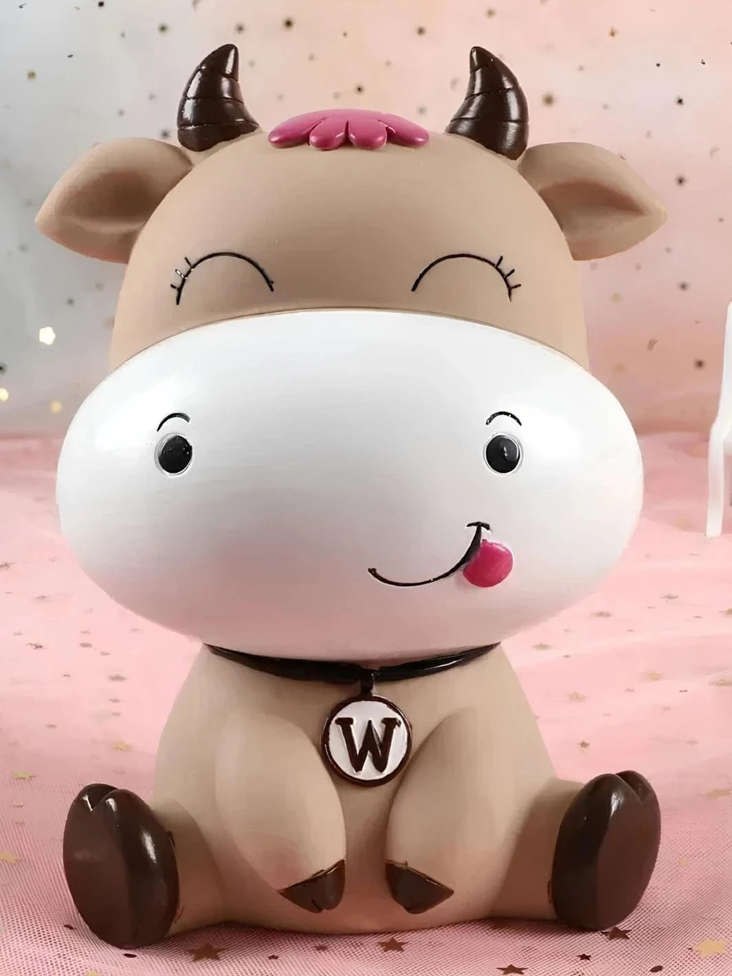 Tirelire vache marron Fermés / 17 × 13 × 10 cm