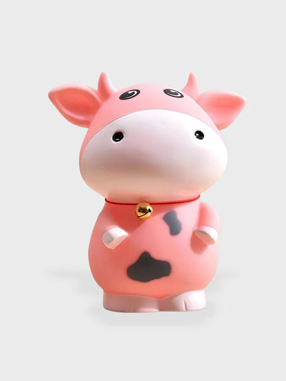 Tirelire vache multicolore Rose / 11 x 14 cm