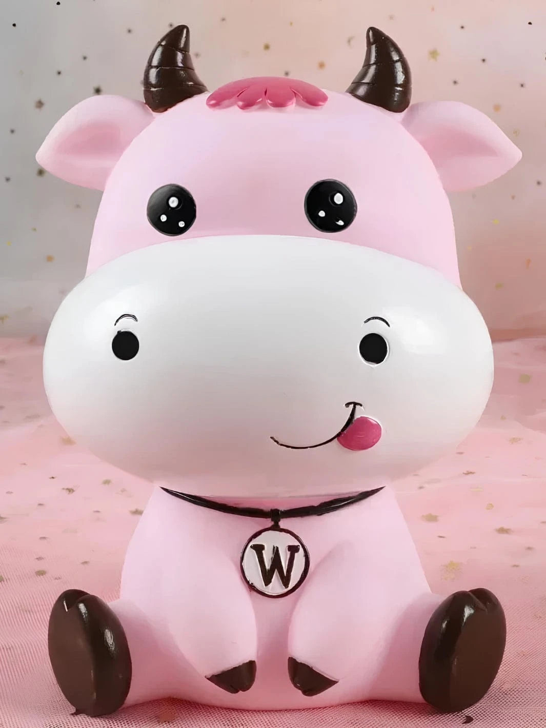 Tirelire vache rose 17 × 13 × 10 cm